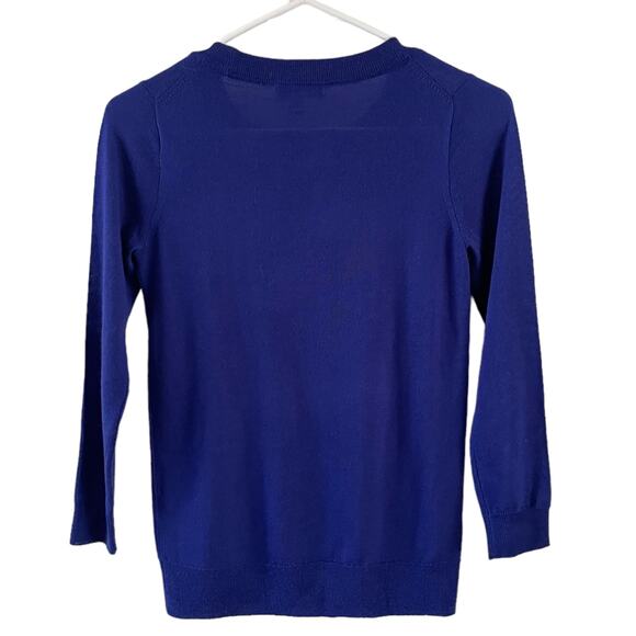 J. Crew Tippi Merino Wool Crewneck Sweater Womens XXS Royal Blue Classic Basic - Picture 2 of 7
